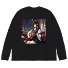 ミネラル太郎のギター少女　リオ ビッグシルエットロングスリーブTシャツ