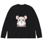 もふっとチンチラ🐭のチンチラ（シナモン） ビッグシルエットロングスリーブTシャツ