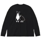 黒白部のダッチうさぎ(立)とオオバン Big Long Sleeve T-Shirt