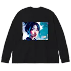 dou-douのblue girl Big Long Sleeve T-Shirt