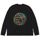 ゆゆまるshopのネオンシリーズ「丸看板」 Big Long Sleeve T-Shirt