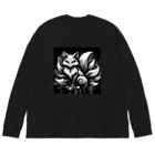 no name...の🦊モノトーン九尾🦊 Big Long Sleeve T-Shirt