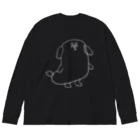 マツバラのもじゃまる茫然　白 Big Long Sleeve T-Shirt