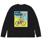 nidan-illustrationのGYRO HOPPER (inked fixie girl) ビッグシルエットロングスリーブTシャツ