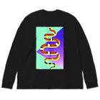 爬虫類グッズ メッサヌンサ - M.R.Sのサイケなカリキン Big Long Sleeve T-Shirt