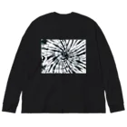 H2Styleのブラックタイダイ Big Long Sleeve T-Shirt