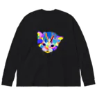 meiroのカラフルな猫 Big Long Sleeve T-Shirt