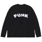 SANKAKU DESIGN STOREの赤青/青赤 やわらか FUNK。 白 ビッグシルエットロングスリーブTシャツ