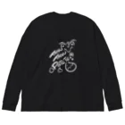 狸の遠吠えのTANUTANUPOTETE（白） ビッグシルエットロングスリーブTシャツ