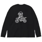 mys工房の泥まみれ(人とバイクだけ) ビッグシルエットロングスリーブTシャツ