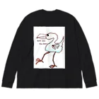 narudahausの鳥だって踊るかもしれない ビッグシルエットロングスリーブTシャツ