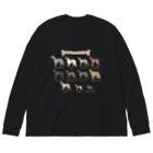 豆つぶのSighthound Friends(濃色推奨) ビッグシルエットロングスリーブTシャツ