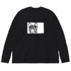 noe_to_meg (ノエとめぐ)の今日のムニュ【モノクロ】 Big Long Sleeve T-Shirt