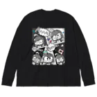 猫飯ちゃみのアメコミ風（モノクロカラー） Big Long Sleeve T-Shirt