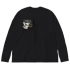 ぱすてるPOPの黒板わんにゃんの黒板わんにゃん　チワワ Big Long Sleeve T-Shirt