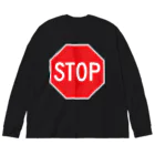 DRIPPEDのSTOP-ストップ アメリカの一時停止標識ロゴ Big Long Sleeve T-Shirt