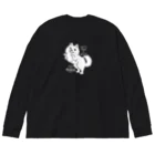 イラスト MONYAAT のポメラニアンお散歩WOW B_M Big Long Sleeve T-Shirt