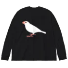 文鳥ちゅんねる【公式グッズストア】の白文鳥 ビッグシルエットロングスリーブTシャツ