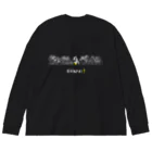 ビールとアート TM-3 Designの名画 × BEER（最後の晩餐）白線画 Big Long Sleeve T-Shirt