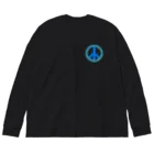 サトオのピースフォーウクライナ　ピースマーク(Peace symbol) ビッグシルエットロングスリーブTシャツ