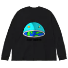 AVANT-GARDE　RESEARCH　REPORT　-アヴァンギャルド・リサーチ・リポート-のフラットアース　(FLAT　EARTH）透明背景 ビッグシルエットロングスリーブTシャツ