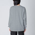 ☆ららくらら☆のHalfmoon Betta②Black 背面 Big Long Sleeve T-shirt