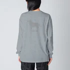 AtelierBoopの花月　ボーダーコリー　グレー Big Long Sleeve T-Shirt