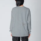 AtelierBoopの花月　ラブラドール　グレー ビッグシルエットロングスリーブTシャツ