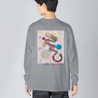 yamanesunのオーロラ龍～peaceful days～ ビッグシルエットロングスリーブTシャツ