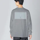 rilybiiのgray blue tulip , logo ビッグシルエットロングスリーブTシャツ