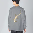 LalaHangeulのJapanese gecko(ニホンヤモリ)　英語デザイン Big Long Sleeve T-Shirt