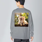 ショップ　猫まみれの子猫のあくび　yawning kitty Big Long Sleeve T-Shirt