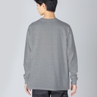 ☆ららくらら☆のHalfmoon Betta②Black 背面 Big Long Sleeve T-shirt