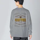 まるいねこのコーヒー カフェ ビッグシルエットロングスリーブTシャツ