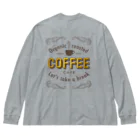 まるいねこのコーヒー カフェ ビッグシルエットロングスリーブTシャツ