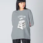 ねこぜもんのLEVEL UP FTS しろいロゴ ビッグシルエットロングスリーブTシャツ