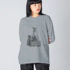 Saza-nami Antique designのこっちを見てる犬 Big Long Sleeve T-Shirt