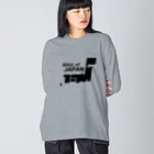 QUQU_WORKSのソウルオブジャパン 日本列島デザイン ブラック Big Long Sleeve T-Shirt