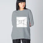 二木 こうた、🐭のアルビノダウンタウン（表裏デザイン）Type-B.black Big Long Sleeve T-Shirt