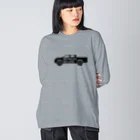 QUQU_WORKSのノーハイラックスノーライフ ブラック Big Long Sleeve T-Shirt