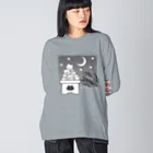 Charamaru Marketの重なる猫（お団子） ビッグシルエットロングスリーブTシャツ