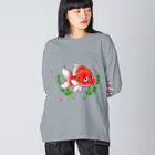 JapaneseArt Yui Shopの金魚ちゃん ビッグシルエットロングスリーブTシャツ