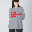 meril_goods_storeのSTOP GENOCIDE NOW ビッグシルエットロングスリーブTシャツ