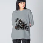 ブルーアイズのハーレーベア Big Long Sleeve T-Shirt