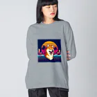 80s_popの80s_pop Dog No.1 (Shiba Inu) ビッグシルエットロングスリーブTシャツ