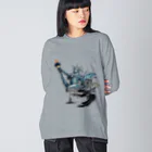 ChromastrAlのInk painting statue of liberty ビッグシルエットロングスリーブTシャツ