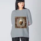 leisurely_lifeのA richly decorated coffee-inspired T-shirt design Big Long Sleeve T-Shirt