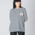 Lily bird（リリーバード）のにこにこ白文鳥② ビッグシルエットロングスリーブTシャツ