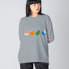 しろくま&ペンギン通信のもぎたて4連 Big Long Sleeve T-Shirt