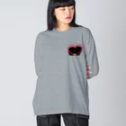Lily bird（リリーバード）のSilhouette of kiss with heart♥② Big Long Sleeve T-Shirt